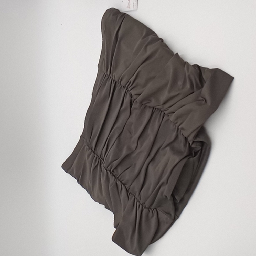 Raisins Curve Plus Costa Ruched High Waist Swim Skirt Sage Green‎